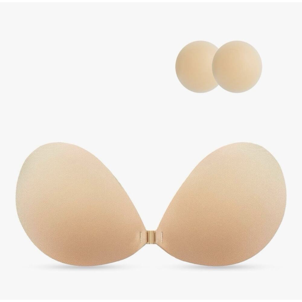 Candyfouse Sticky Strapless Adhesive Bra And Nipples Covers Nude B Cup